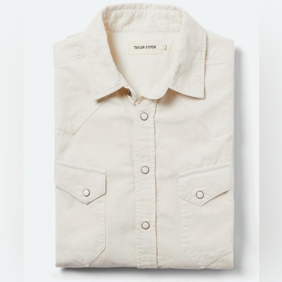 Taylor Stitch The Western Shirt in Natural Pincord corduroy ivory organic 40 - Picture 6 of 9